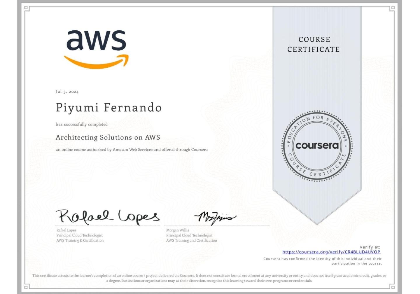 Architecting Solutions on AWS